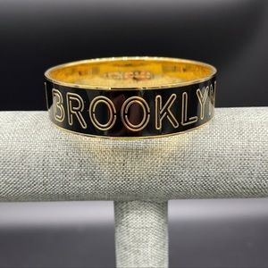 “No Sleep Till Brooklyn” Kate Spade Black Gold Bangle Beastie Boys RARE FIND!